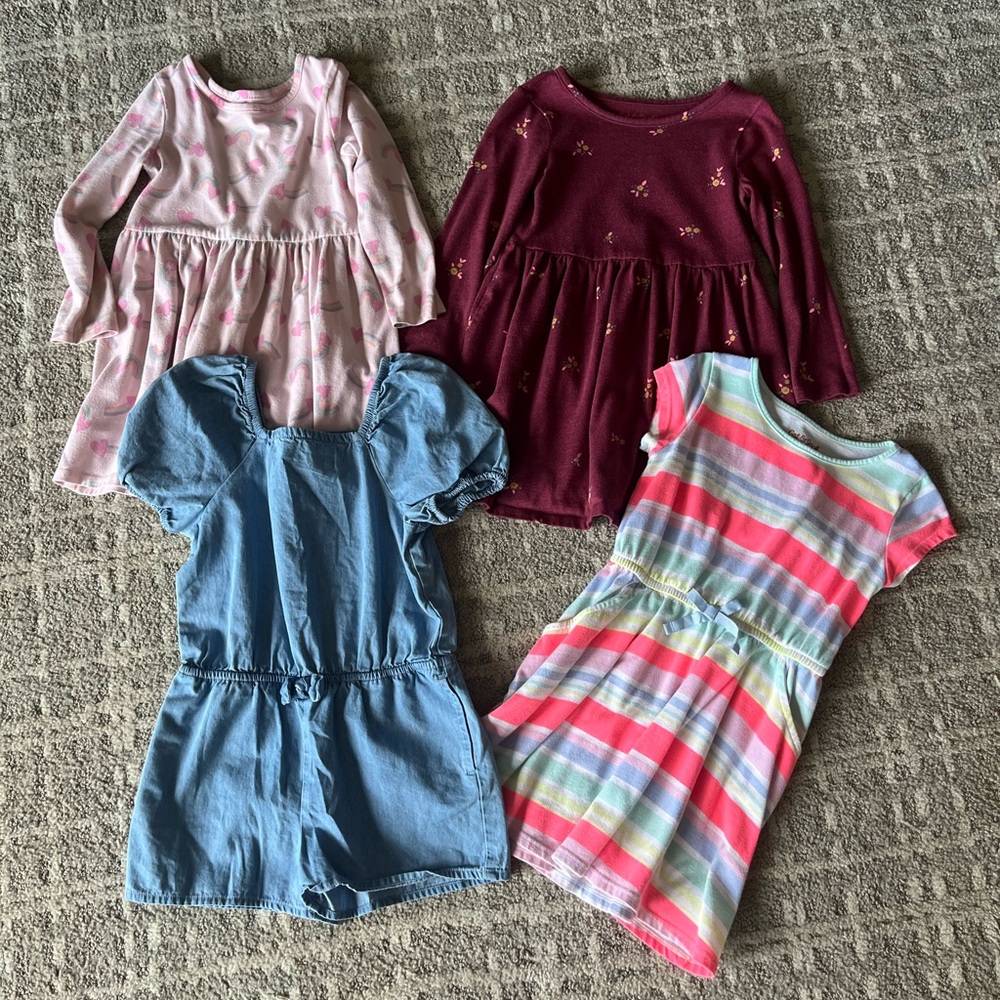Girls spring dresses and Jean romper